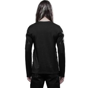 PUNK RAVE Polo Manches Longues ‘Astaroth’ Noir solde en ligne 24
