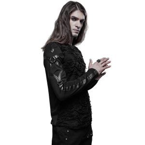 PUNK RAVE Polo Manches Longues ‘Astaroth’ Noir solde en ligne 26