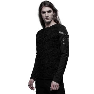 PUNK RAVE Polo Manches Longues ‘Astaroth’ Noir solde en ligne 28