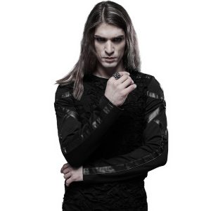 PUNK RAVE Polo Manches Longues ‘Astaroth’ Noir solde en ligne 30