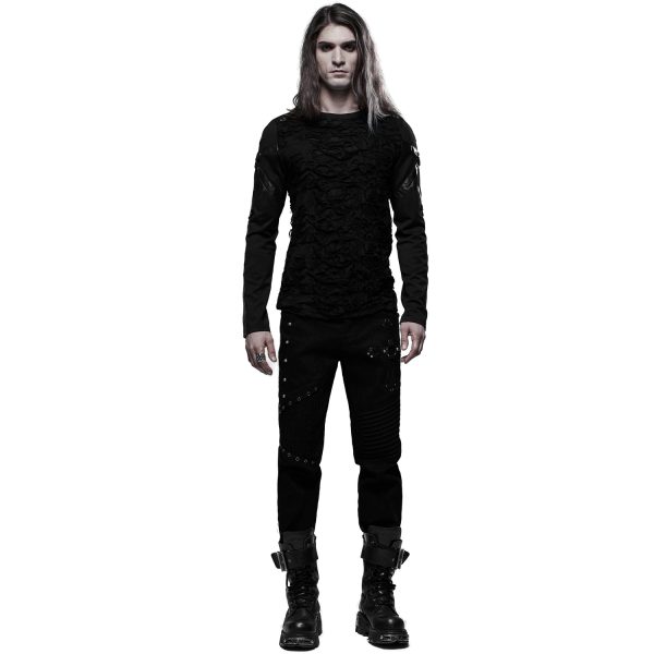 PUNK RAVE Polo Manches Longues ‘Astaroth’ Noir solde en ligne 9