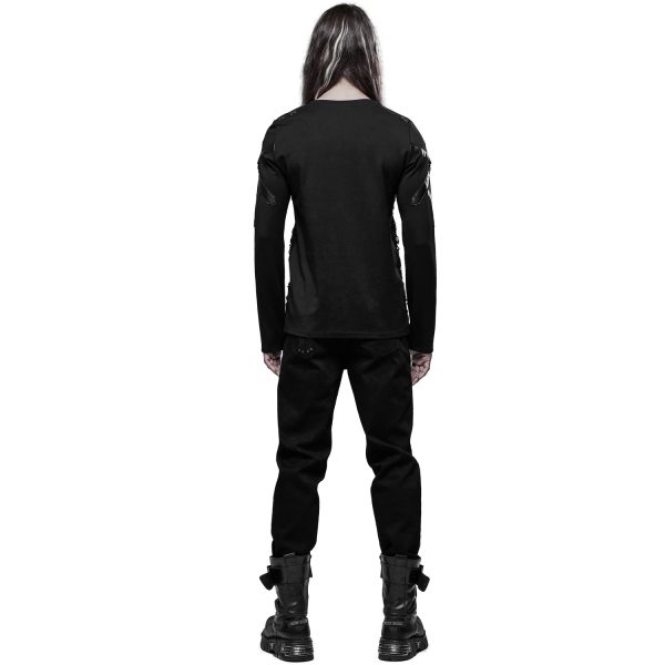 PUNK RAVE Polo Manches Longues ‘Astaroth’ Noir solde en ligne 10