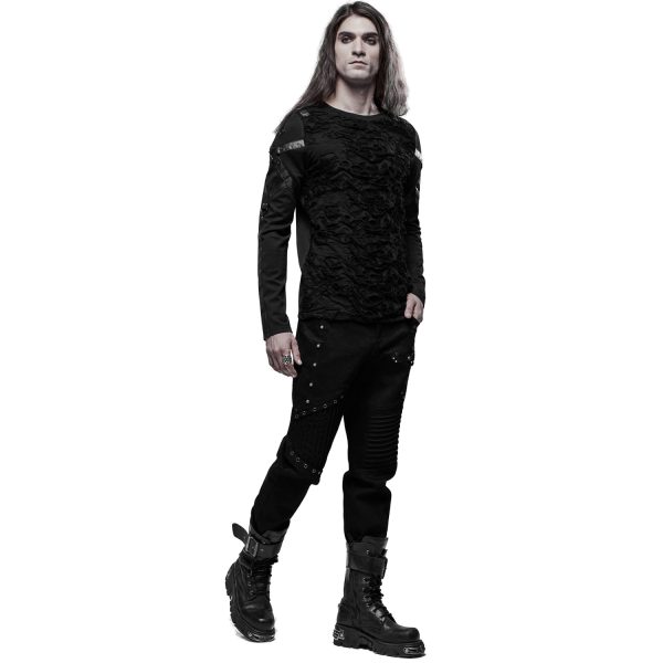 PUNK RAVE Polo Manches Longues ‘Astaroth’ Noir solde en ligne 11