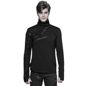 PUNK RAVE Polo Manches Longues ‘Black Plague’ Noir Top ventes 17
