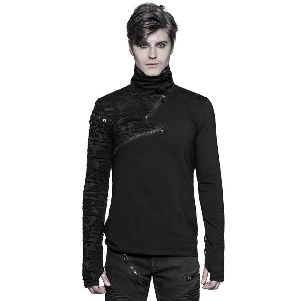 PUNK RAVE Polo Manches Longues ‘Black Plague’ Noir Top ventes 3