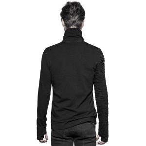 PUNK RAVE Polo Manches Longues ‘Black Plague’ Noir Top ventes 19