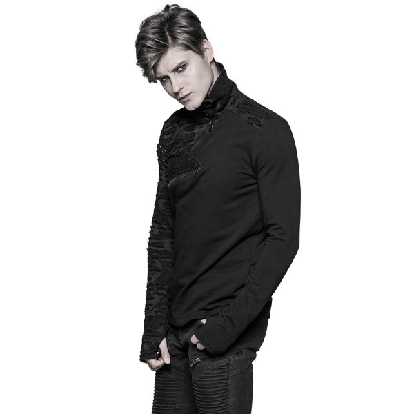 PUNK RAVE Polo Manches Longues ‘Black Plague’ Noir Top ventes 5