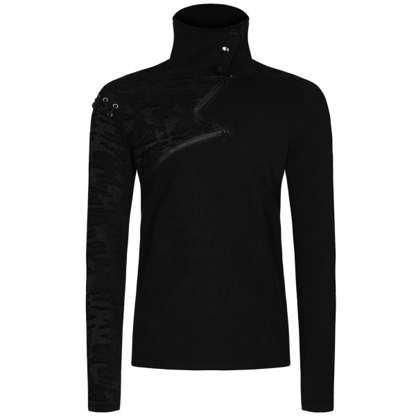 PUNK RAVE Polo Manches Longues ‘Black Plague’ Noir Top ventes 7