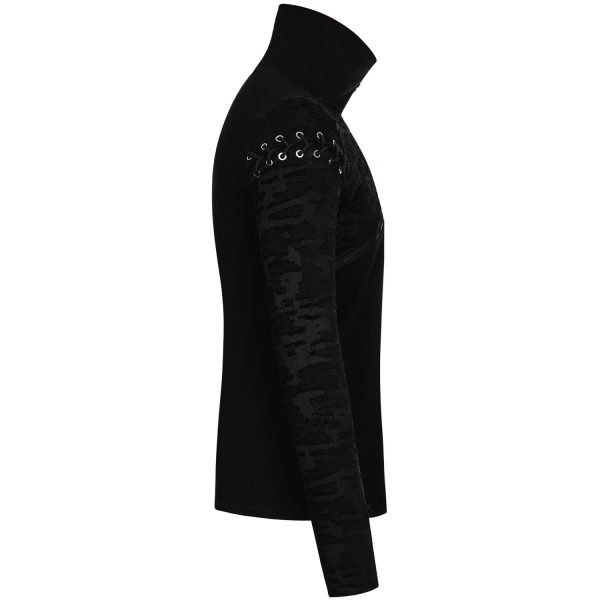 PUNK RAVE Polo Manches Longues ‘Black Plague’ Noir Top ventes 9