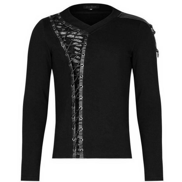 PUNK RAVE Polo Manches Longues ‘Dark Devil’ Noir comparez les prix 10