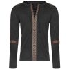PUNK RAVE Polo Manches Longues ‘Nautilus’ Noir Et Marron pas cher marque 52