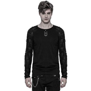 grande qualité PUNK RAVE Polo Manches Longues ‘Nazgul’ Noir 13