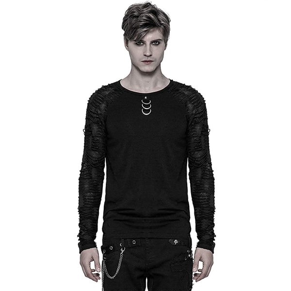 grande qualité PUNK RAVE Polo Manches Longues ‘Nazgul’ Noir 3