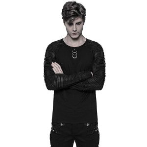 grande qualité PUNK RAVE Polo Manches Longues ‘Nazgul’ Noir 17