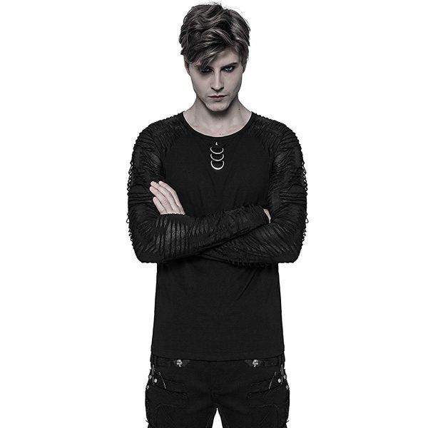 grande qualité PUNK RAVE Polo Manches Longues ‘Nazgul’ Noir 5