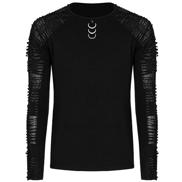 grande qualité PUNK RAVE Polo Manches Longues ‘Nazgul’ Noir 7