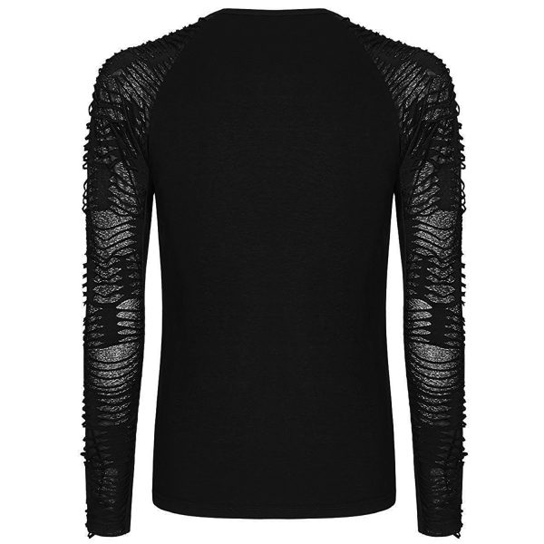grande qualité PUNK RAVE Polo Manches Longues ‘Nazgul’ Noir 8