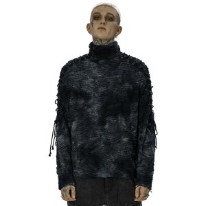 Achat PUNK RAVE Polo Masque ‘Samhain’ Noir Et Bleu 21