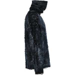 Achat PUNK RAVE Polo Masque ‘Samhain’ Noir Et Bleu 43