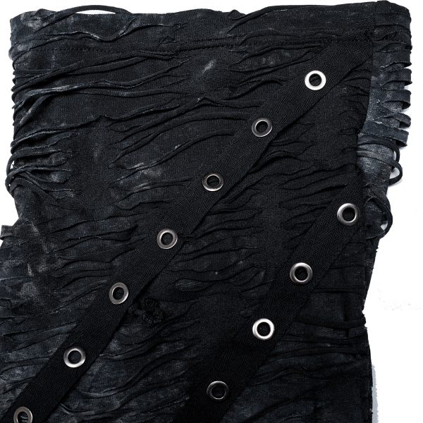 Achat PUNK RAVE Polo Masque ‘Samhain’ Noir Et Bleu 16