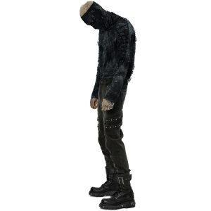 Achat PUNK RAVE Polo Masque ‘Samhain’ Noir Et Bleu 35