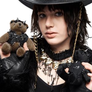 PUNK RAVE Porte-Clés ‘Punk Bear’ Noir garantie de qualité 29