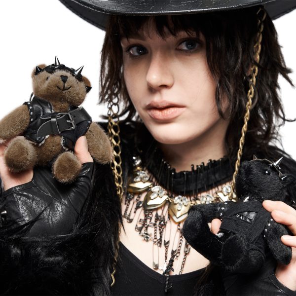 PUNK RAVE Porte-Clés ‘Punk Bear’ Noir garantie de qualité 9