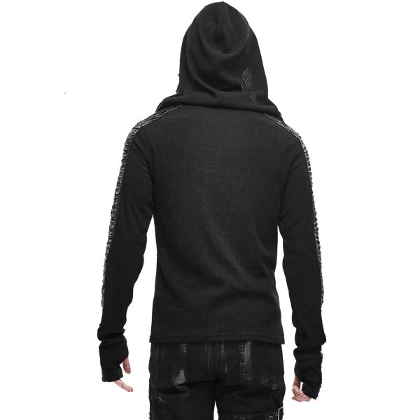 DEVIL FASHION Pull à Capuche ‘Altaïr’ Noir marque pas cher 4