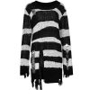 grand choix PUNK RAVE Pull ‘Dark Doll’ à Rayures Noires Et Blanches 64