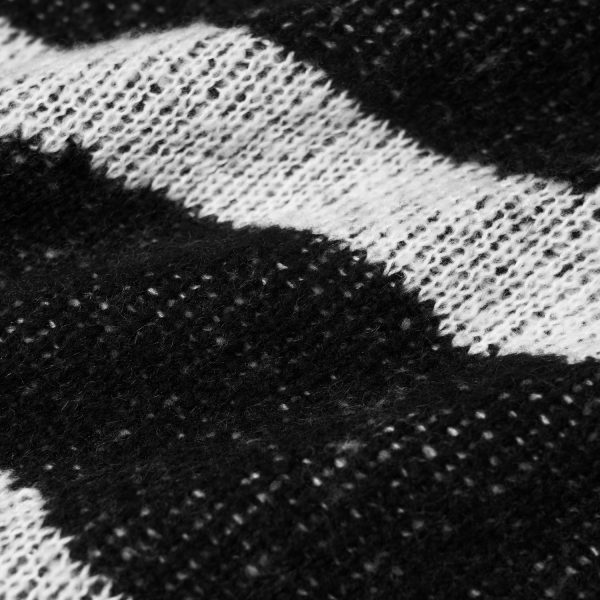 grand choix PUNK RAVE Pull ‘Dark Doll’ à Rayures Noires Et Blanches 16