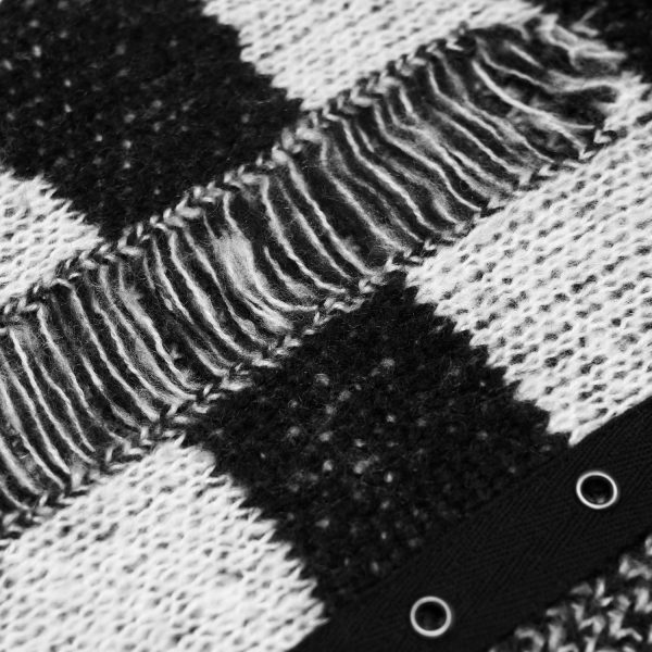 grand choix PUNK RAVE Pull ‘Dark Doll’ à Rayures Noires Et Blanches 19