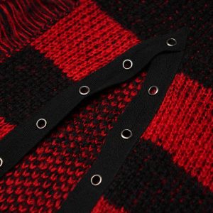 PUNK RAVE Pull ‘Dark Doll’ à Rayures Rouges Et Noires boutique en france 56