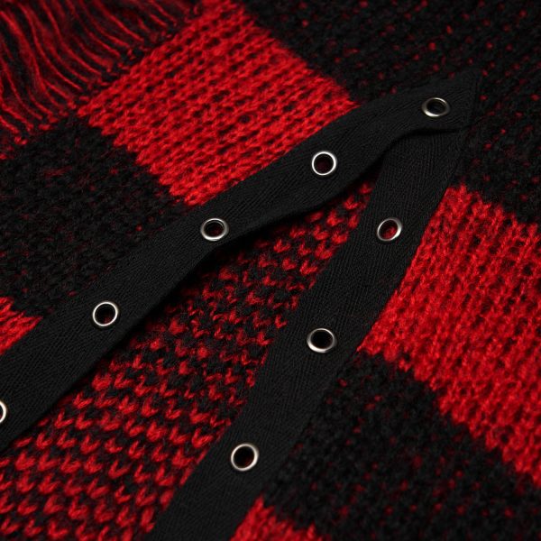 PUNK RAVE Pull ‘Dark Doll’ à Rayures Rouges Et Noires boutique en france 19
