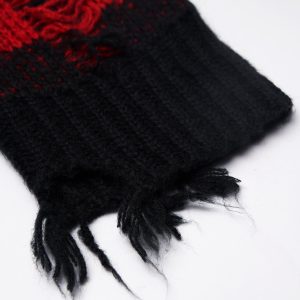 PUNK RAVE Pull ‘Dark Doll’ à Rayures Rouges Et Noires boutique en france 58