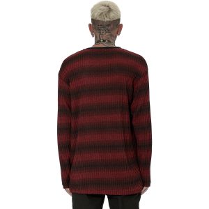 PUNK RAVE Pull ‘Pagan’ Rayé Rouge Et Noir REMISE allant 19