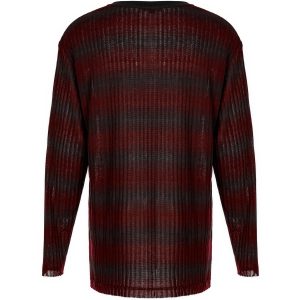 PUNK RAVE Pull ‘Pagan’ Rayé Rouge Et Noir REMISE allant 33