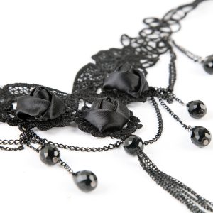 outlet PUNK RAVE Ras Du Cou ‘Black Roses’ Noir 12