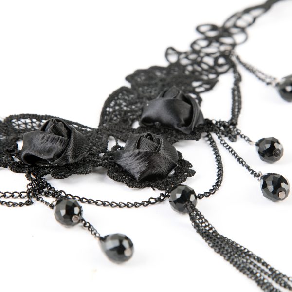 outlet PUNK RAVE Ras Du Cou ‘Black Roses’ Noir 4