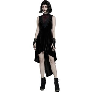 marques de renommée PUNK RAVE Robe Asymétrique ‘Bara’ En Velours Noir 20