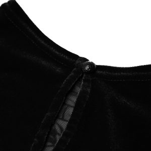 marques de renommée PUNK RAVE Robe Asymétrique ‘Bara’ En Velours Noir 46