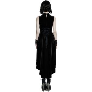 marques de renommée PUNK RAVE Robe Asymétrique ‘Bara’ En Velours Noir 22