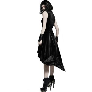marques de renommée PUNK RAVE Robe Asymétrique ‘Bara’ En Velours Noir 24