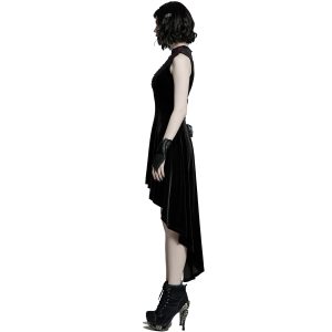 marques de renommée PUNK RAVE Robe Asymétrique ‘Bara’ En Velours Noir 26