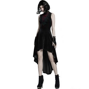 marques de renommée PUNK RAVE Robe Asymétrique ‘Bara’ En Velours Noir 28