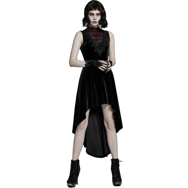 marques de renommée PUNK RAVE Robe Asymétrique ‘Bara’ En Velours Noir 8