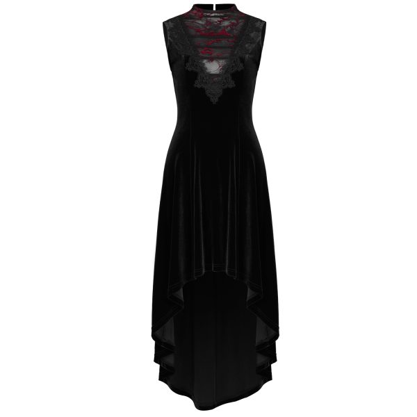 marques de renommée PUNK RAVE Robe Asymétrique ‘Bara’ En Velours Noir 11