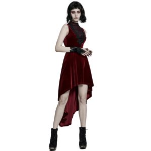 PUNK RAVE Robe Asymétrique ‘Bara’ En Velours Rouge l'unique style 23