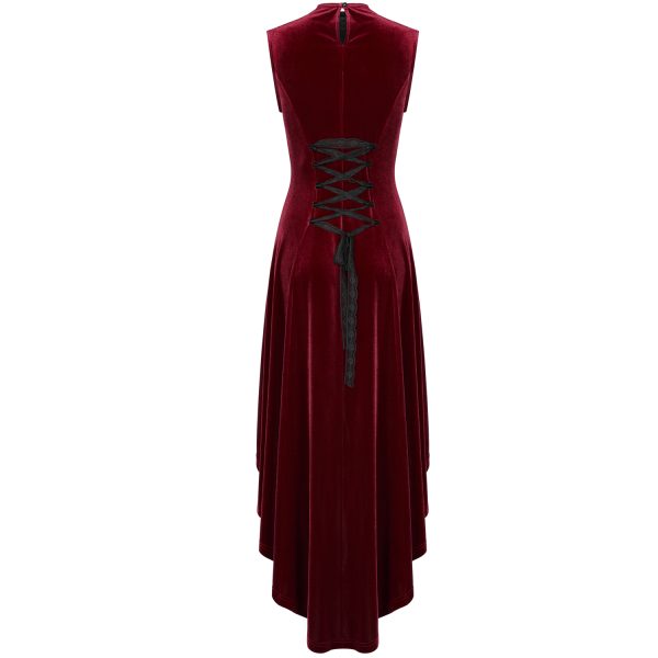PUNK RAVE Robe Asymétrique ‘Bara’ En Velours Rouge l'unique style 14