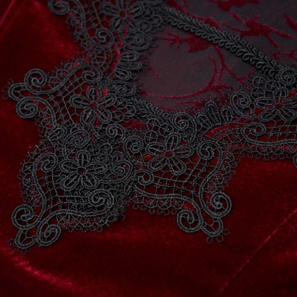 PUNK RAVE Robe Asymétrique ‘Bara’ En Velours Rouge l'unique style 16