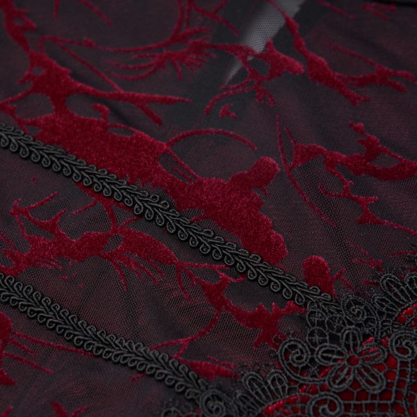 PUNK RAVE Robe Asymétrique ‘Bara’ En Velours Rouge l'unique style 17